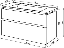 Ceruttispa Мебель для ванной Романья grey 100 подвесная – фотография-4